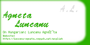 agneta luncanu business card